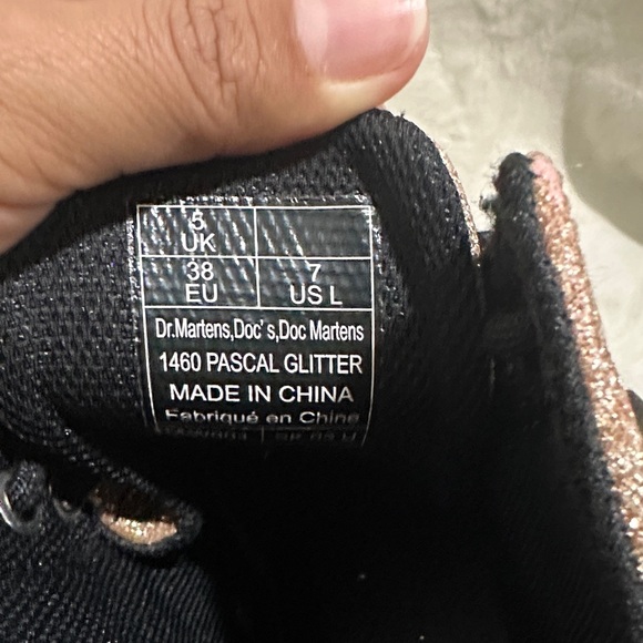 Dr. Martens 1460 Pascal Glitter Gold Combat Boots Us7 - Picture 2 of 16
